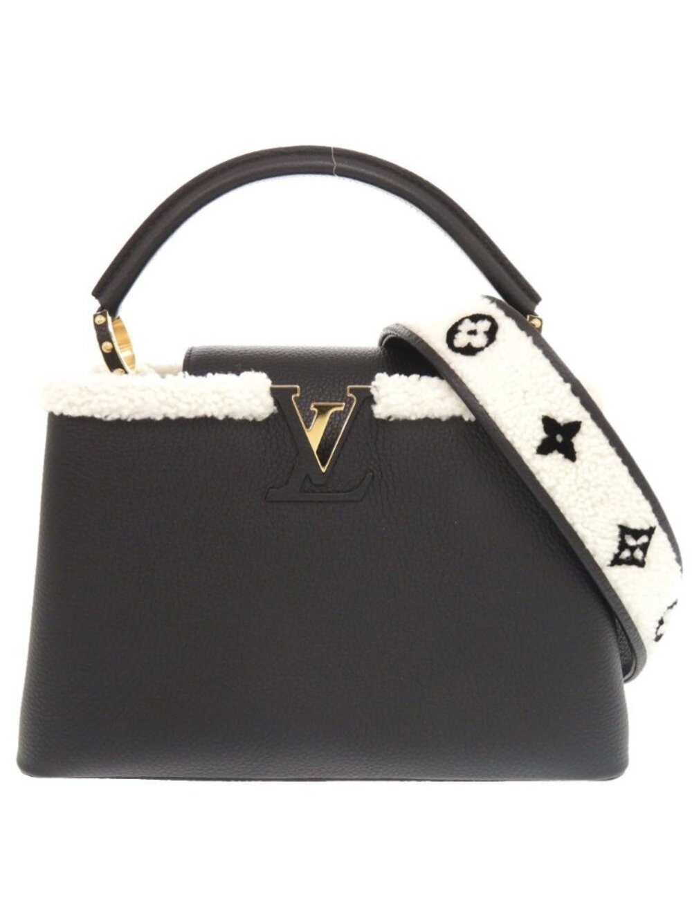 Louis Vuitton Capucines MM IC Taurillon Leather Shearling Black Handbag